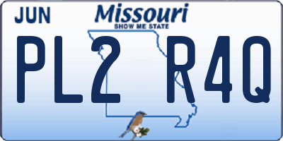 MO license plate PL2R4Q