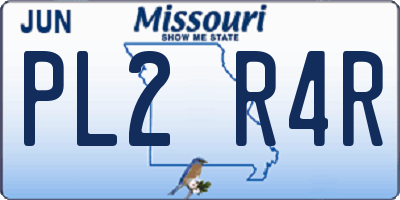 MO license plate PL2R4R