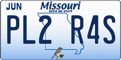 MO license plate PL2R4S