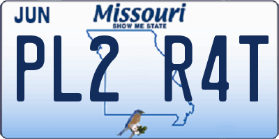 MO license plate PL2R4T