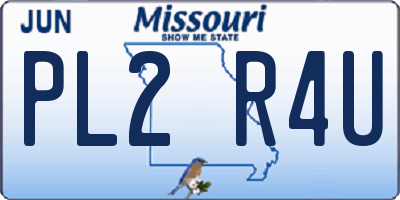 MO license plate PL2R4U