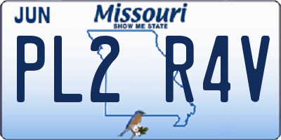 MO license plate PL2R4V