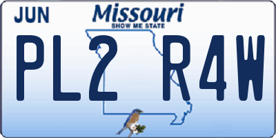 MO license plate PL2R4W
