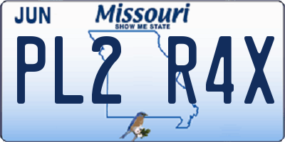 MO license plate PL2R4X