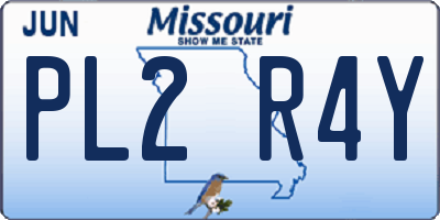 MO license plate PL2R4Y