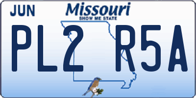 MO license plate PL2R5A