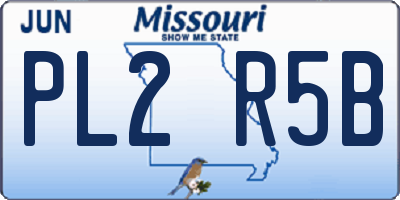 MO license plate PL2R5B