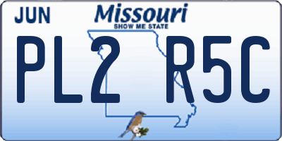 MO license plate PL2R5C