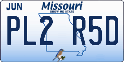 MO license plate PL2R5D