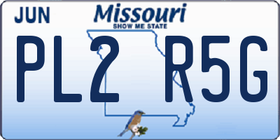 MO license plate PL2R5G
