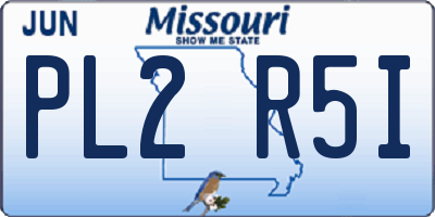 MO license plate PL2R5I