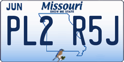 MO license plate PL2R5J