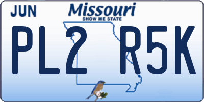 MO license plate PL2R5K