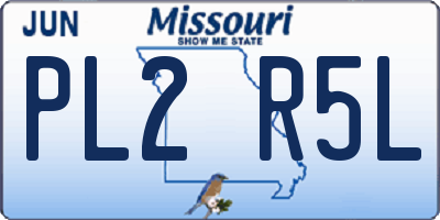 MO license plate PL2R5L