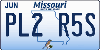 MO license plate PL2R5S