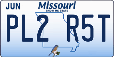 MO license plate PL2R5T