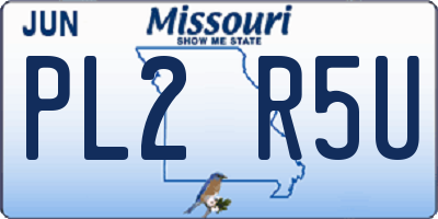 MO license plate PL2R5U