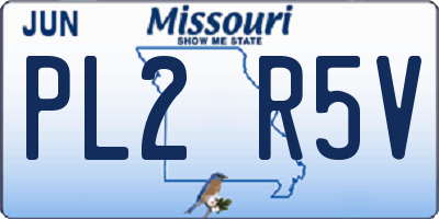 MO license plate PL2R5V
