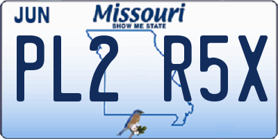 MO license plate PL2R5X