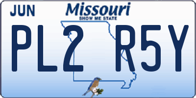 MO license plate PL2R5Y