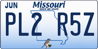 MO license plate PL2R5Z
