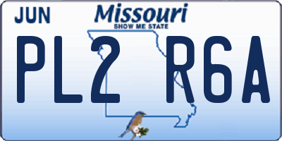 MO license plate PL2R6A