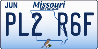 MO license plate PL2R6F