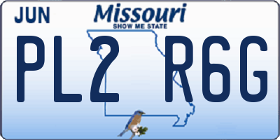 MO license plate PL2R6G