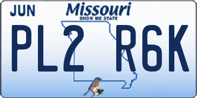 MO license plate PL2R6K