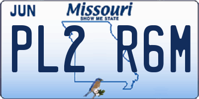 MO license plate PL2R6M