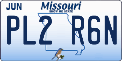MO license plate PL2R6N