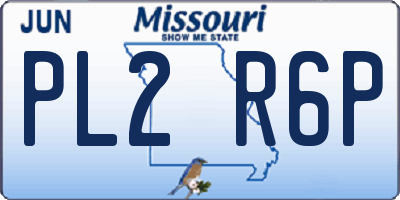 MO license plate PL2R6P