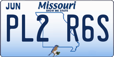 MO license plate PL2R6S