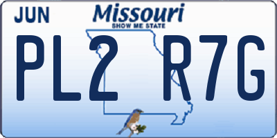 MO license plate PL2R7G