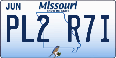 MO license plate PL2R7I