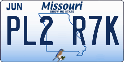 MO license plate PL2R7K