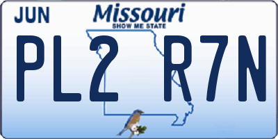 MO license plate PL2R7N