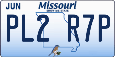 MO license plate PL2R7P