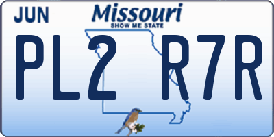 MO license plate PL2R7R