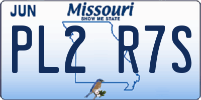MO license plate PL2R7S