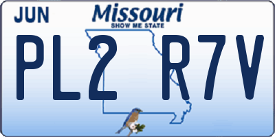 MO license plate PL2R7V