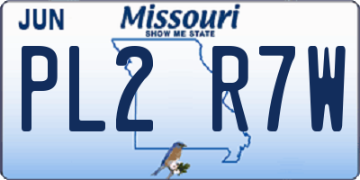 MO license plate PL2R7W