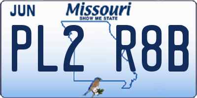 MO license plate PL2R8B