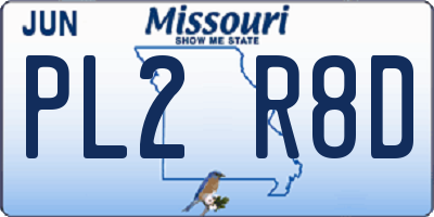 MO license plate PL2R8D