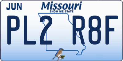MO license plate PL2R8F