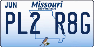 MO license plate PL2R8G