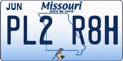 MO license plate PL2R8H