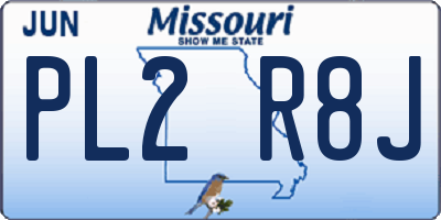 MO license plate PL2R8J