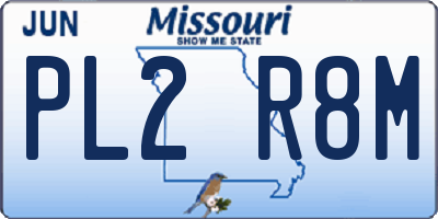 MO license plate PL2R8M