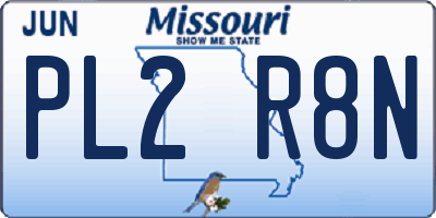 MO license plate PL2R8N